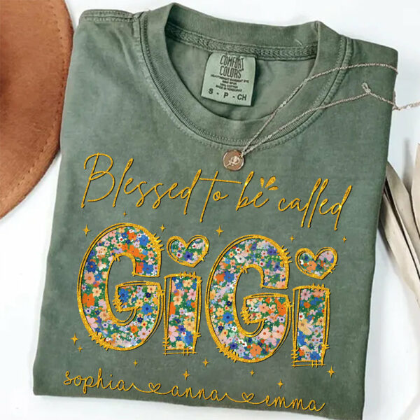 Blessed To Be Called Gigi - Custom Nickname & Kid Floral Shirt For Mother's Day NA04