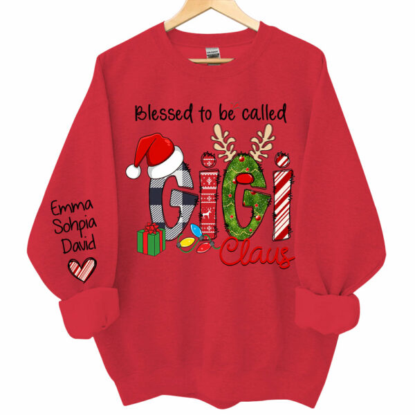 Blessed to be called Gigi Claus - Personalized Grandma With Grandkids Name Shirt - Image 8