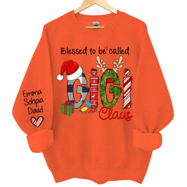 Blessed to be called Gigi Claus - Personalized Grandma With Grandkids Name Shirt - Image 10
