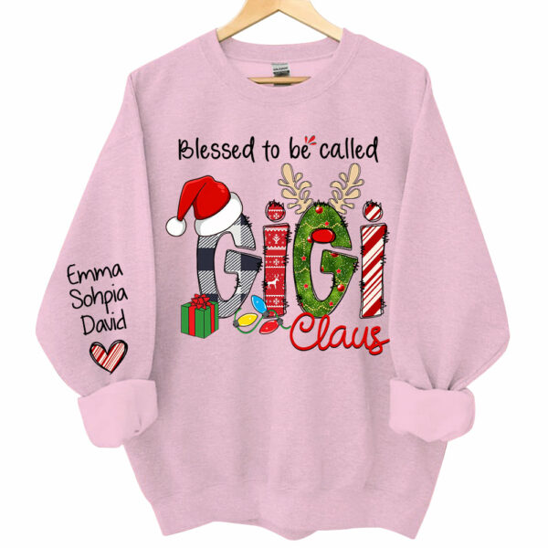 Blessed to be called Gigi Claus - Personalized Grandma With Grandkids Name Shirt - Image 11
