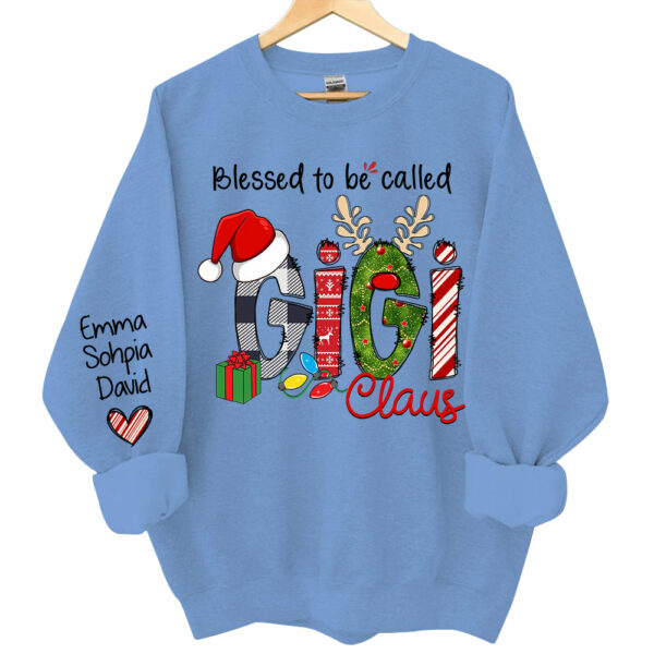 Blessed to be called Gigi Claus - Personalized Grandma With Grandkids Name Shirt - Image 9