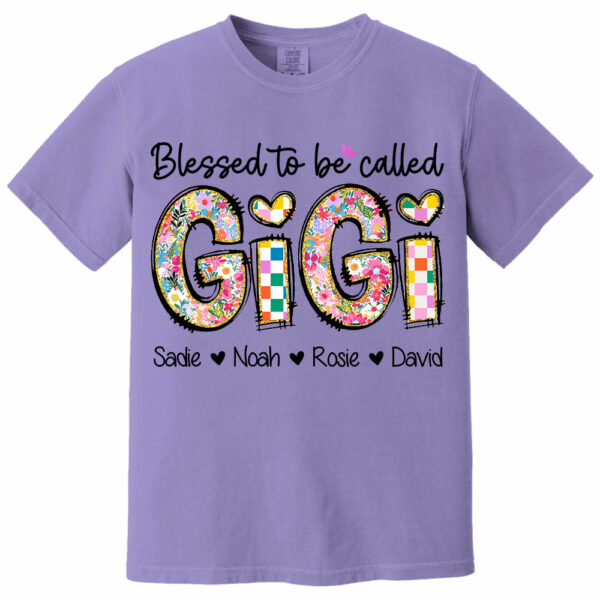 Blessed To Be Called GiGi, Personalized Grandmother T-Shirt with Grandkids' Names, Gift for Mother's Day T1807 - Image 9
