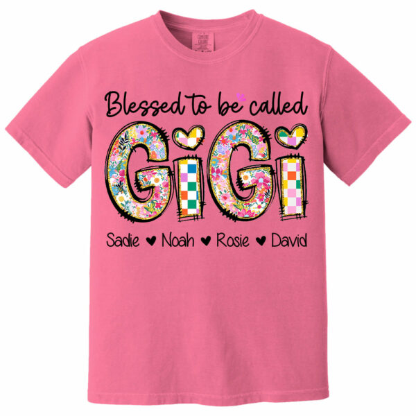 Blessed To Be Called GiGi, Personalized Grandmother T-Shirt with Grandkids' Names, Gift for Mother's Day T1807 - Image 12