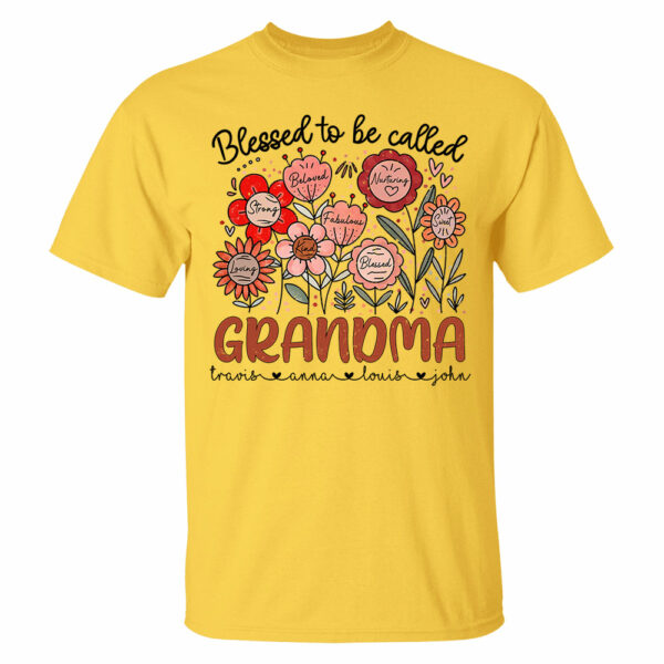Blessed To Be Called Grandma - Personalized Floral Shirt For Grandma - Custom Kid Names NA04 - Image 10