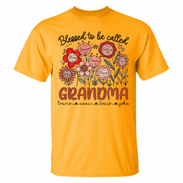 Blessed To Be Called Grandma - Personalized Floral Shirt For Grandma - Custom Kid Names NA04 - Image 6