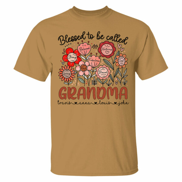Blessed To Be Called Grandma - Personalized Floral Shirt For Grandma - Custom Kid Names NA04 - Image 5