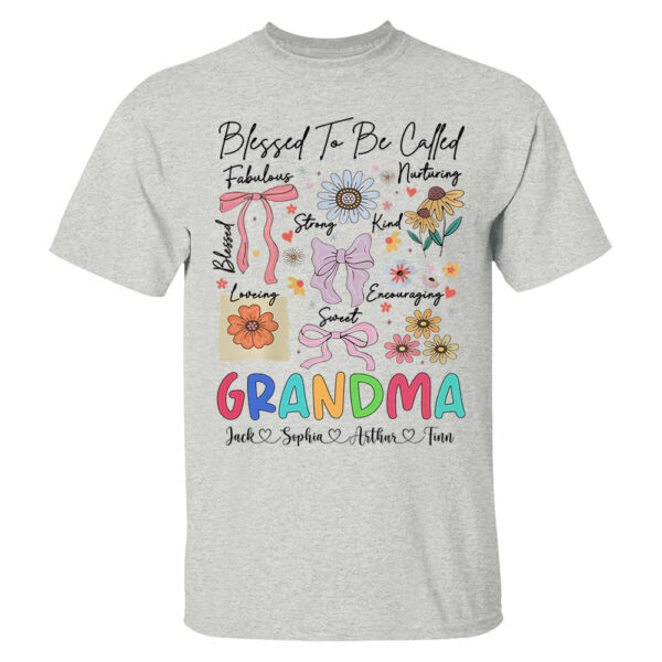 Blessed To Be Called Grandma Coquette - Personalized Christian Wildflower Shirt For Grandma - Image 4