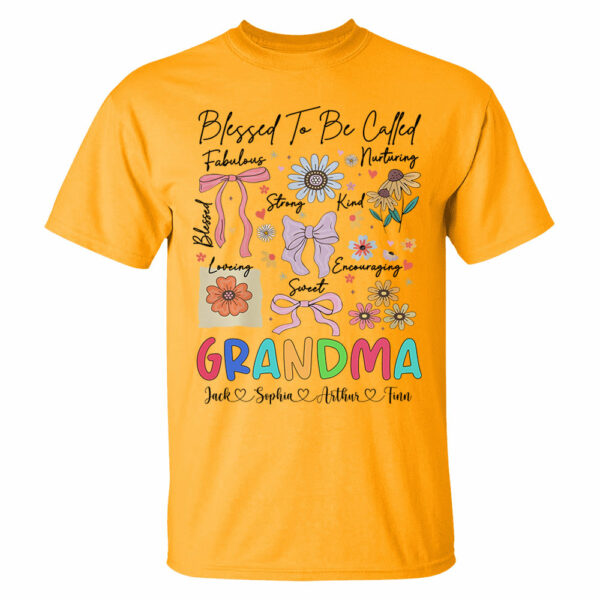 Blessed To Be Called Grandma Coquette - Personalized Christian Wildflower Shirt For Grandma - Image 6