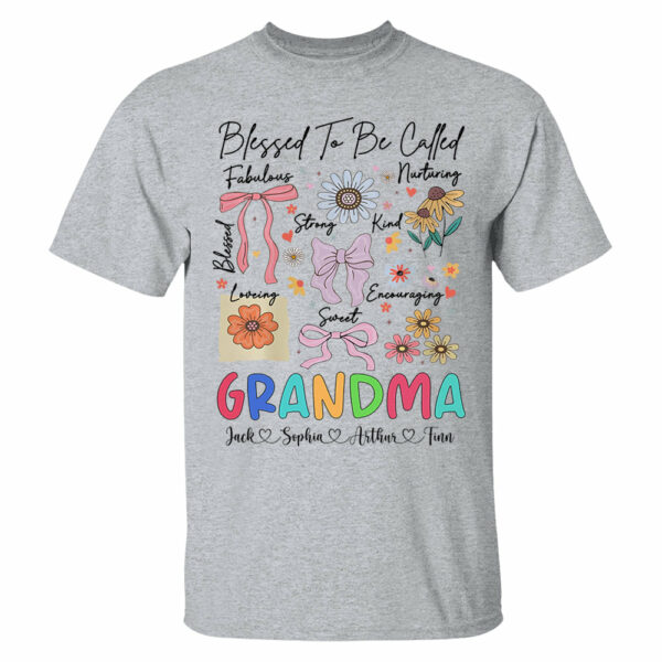 Blessed To Be Called Grandma Coquette - Personalized Christian Wildflower Shirt For Grandma - Image 3