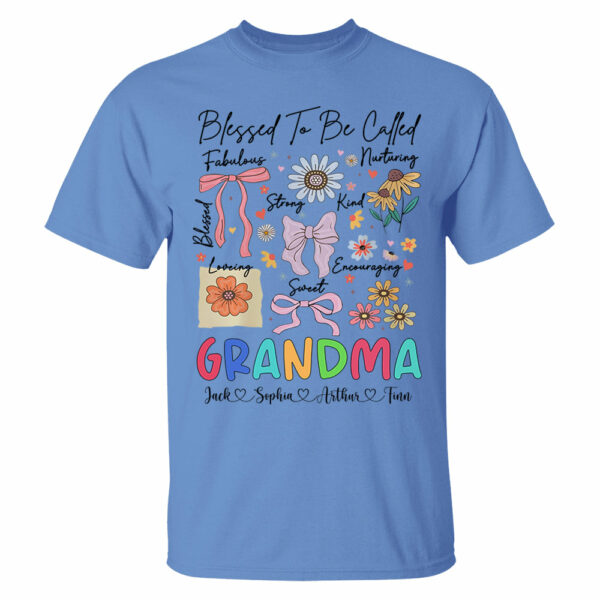 Blessed To Be Called Grandma Coquette - Personalized Christian Wildflower Shirt For Grandma - Image 5