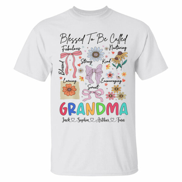 Blessed To Be Called Grandma Coquette - Personalized Christian Wildflower Shirt For Grandma - Image 2