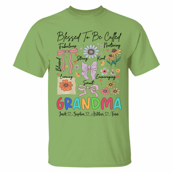 Blessed To Be Called Grandma Coquette - Personalized Christian Wildflower Shirt For Grandma - Image 11