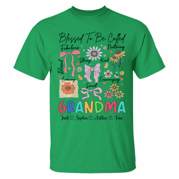 Blessed To Be Called Grandma Coquette - Personalized Christian Wildflower Shirt For Grandma - Image 9