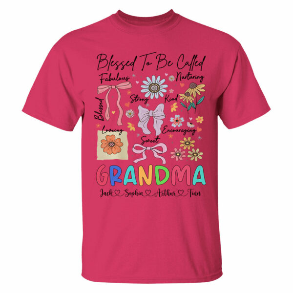 Blessed To Be Called Grandma Coquette - Personalized Christian Wildflower Shirt For Grandma - Image 8