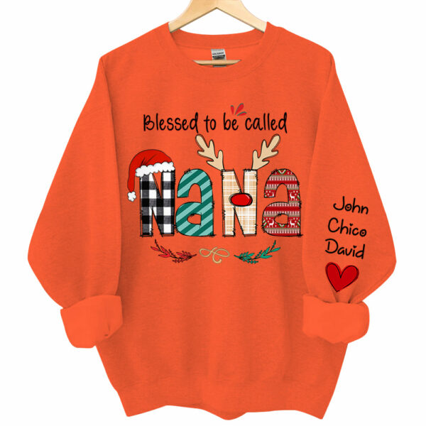 Blessed To Be Called Nana Personalized Sweatshirt - Custom Grandma and Grandkids Christmas Shirt - Image 12