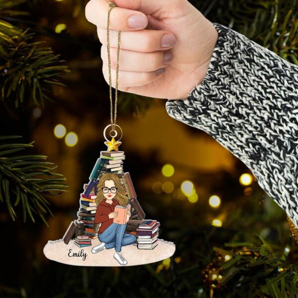 Books Christmas Tree Personalized Acrylic Ornament Gift For Book Lover, Reading Lovers - Image 5