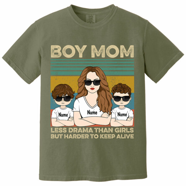 Boy Mom - Less Drama Than Girls But Harder To Keep Alive Shirt, Gift for Mother's Day Tu24 - Image 10