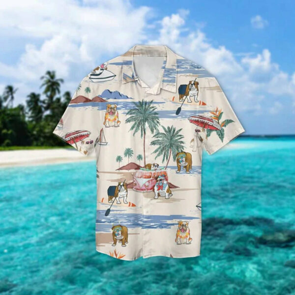 Bulldog Summer Beach Hawaiian Shirt