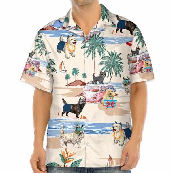 Cairn Terrier Summer Beach Hawaiian Shirt, Hawaiian Shirts For Men Short Sleeve Aloha Beach Shirt - Image 3