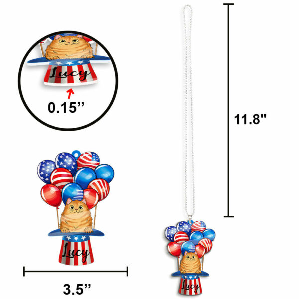 Cat Air Balloon Personalized Car Ornament - Image 3
