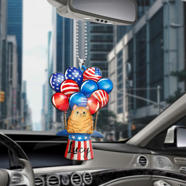 Cat Air Balloon Personalized Car Ornament - Image 5