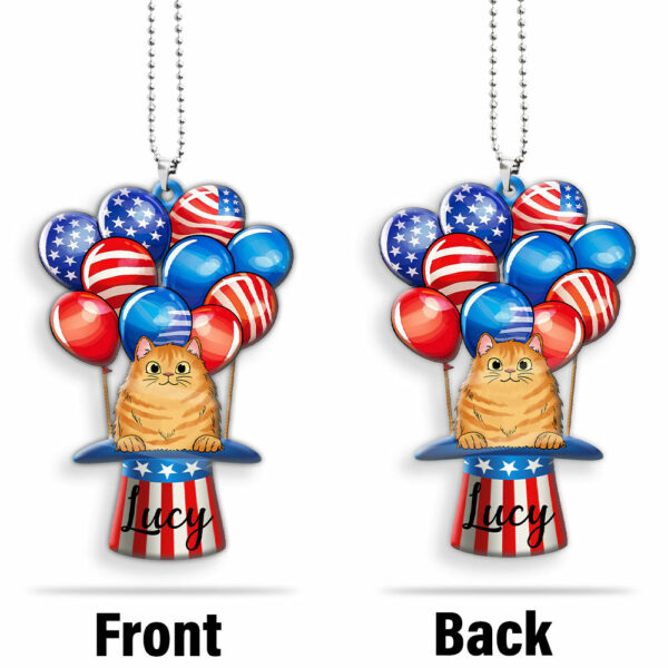 Cat Air Balloon Personalized Car Ornament - Image 2