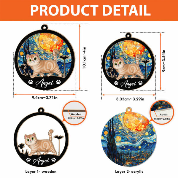 Cat Suncatcher Personalized Ornament, Pet Christmas Ornament, Cat Ornament - Image 6