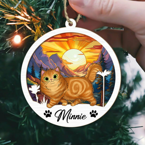 Cat Suncatcher Personalized Ornament, Pet Christmas Ornament, Cat Ornament - Image 5