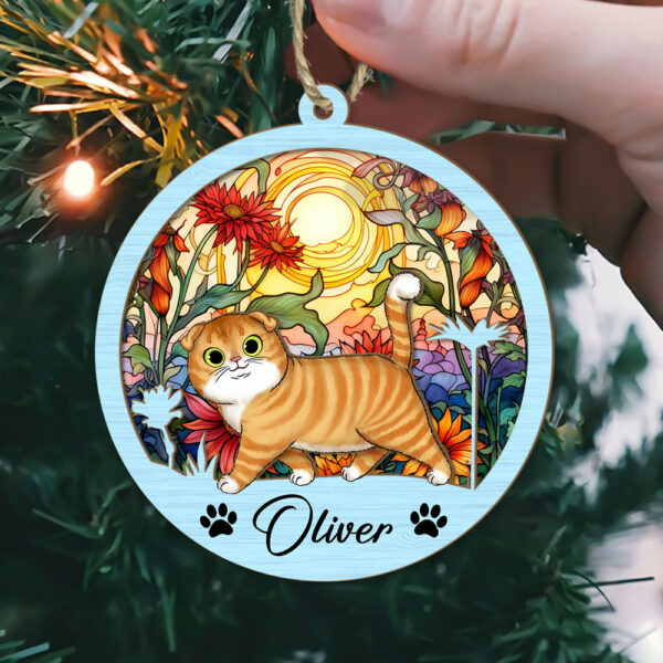 Cat Suncatcher Personalized Ornament, Pet Christmas Ornament, Cat Ornament - Image 5