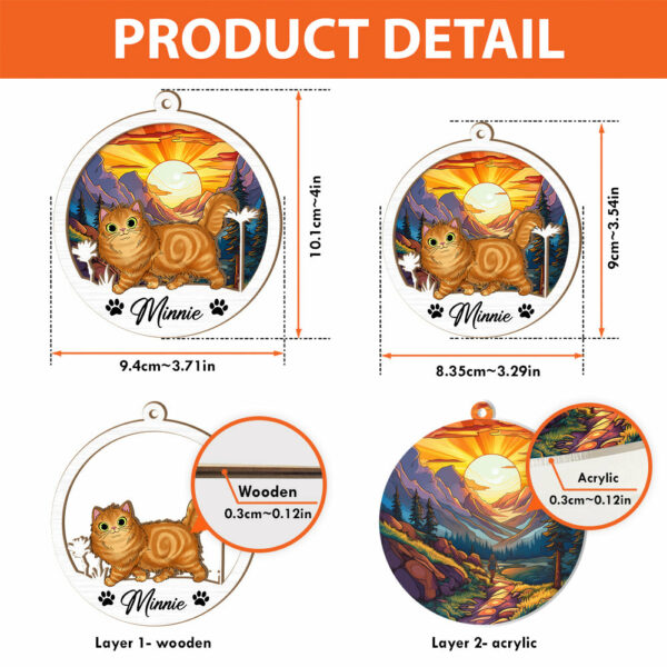 Cat Suncatcher Personalized Ornament, Pet Christmas Ornament, Cat Ornament - Image 6