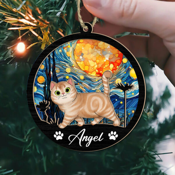 Cat Suncatcher Personalized Ornament, Pet Christmas Ornament, Cat Ornament - Image 5