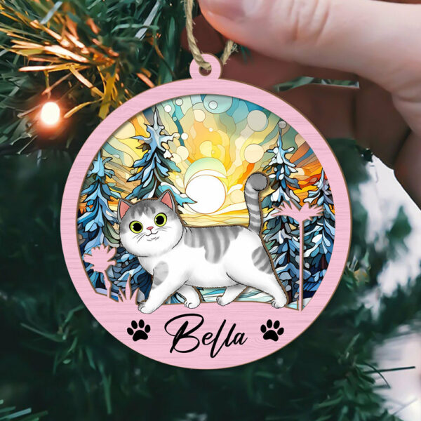 Cat Suncatcher Personalized Ornament, Pet Christmas Ornament, Cat Ornament - Image 5