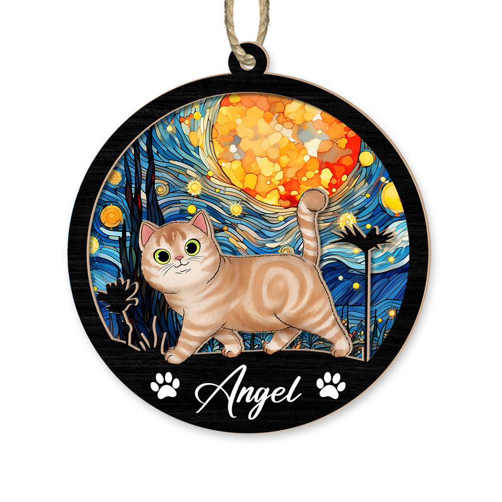 Cat Suncatcher Personalized Ornament, Pet Christmas Ornament, Cat Ornament