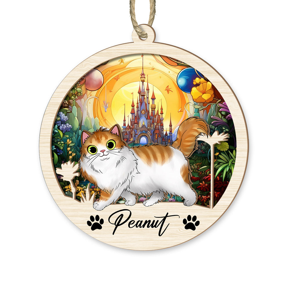 Cat Suncatcher Personalized Ornament, Pet Christmas Ornament, Cat Ornament