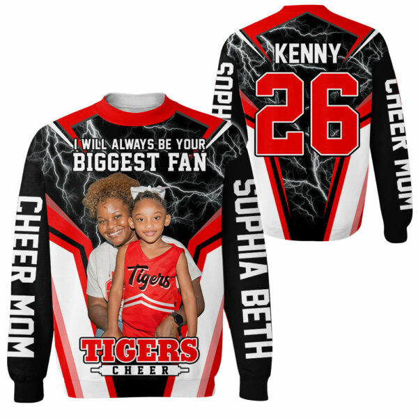 Cheerleader I Will Always Be Your Biggest Fan Personalized All Over Print Shirt For Cheer Mom Grandma Cheer Family Game Day Shirt H2511 - Image 3
