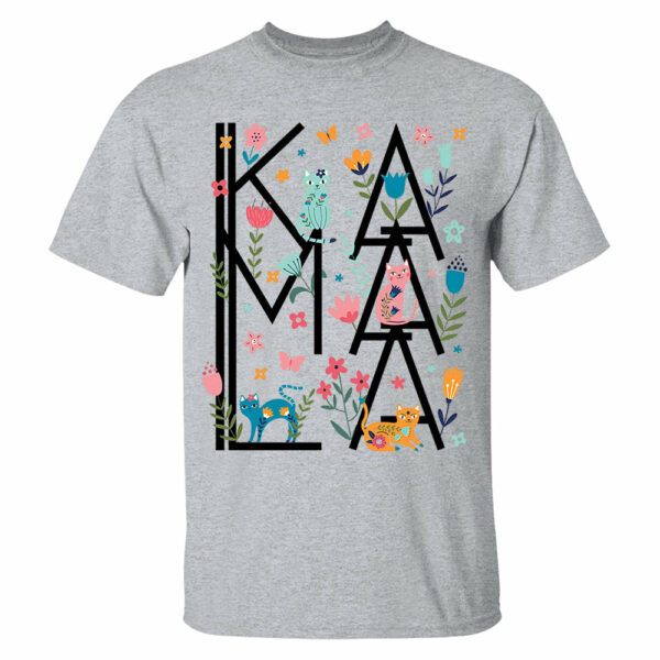 Childless Cat Ladies For Kamala Floral Cat Shirt - Image 5
