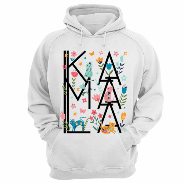 Childless Cat Ladies For Kamala Floral Cat Shirt - Image 12