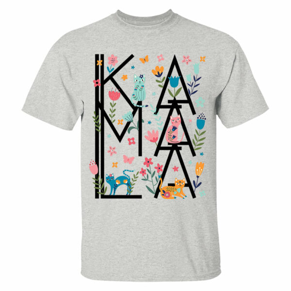 Childless Cat Ladies For Kamala Floral Cat Shirt - Image 6