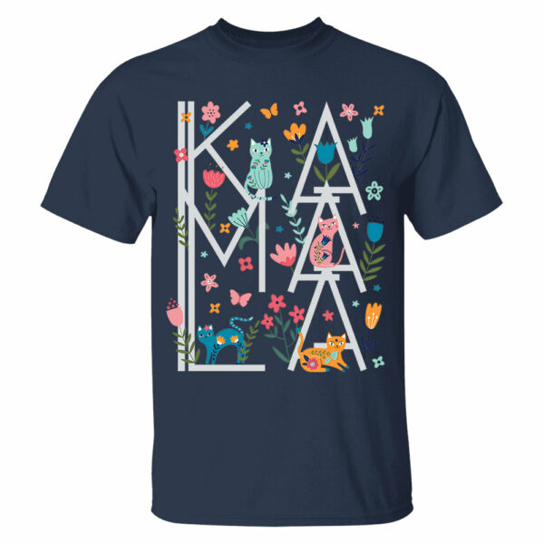 Childless Cat Ladies For Kamala Floral Cat Shirt - Image 3