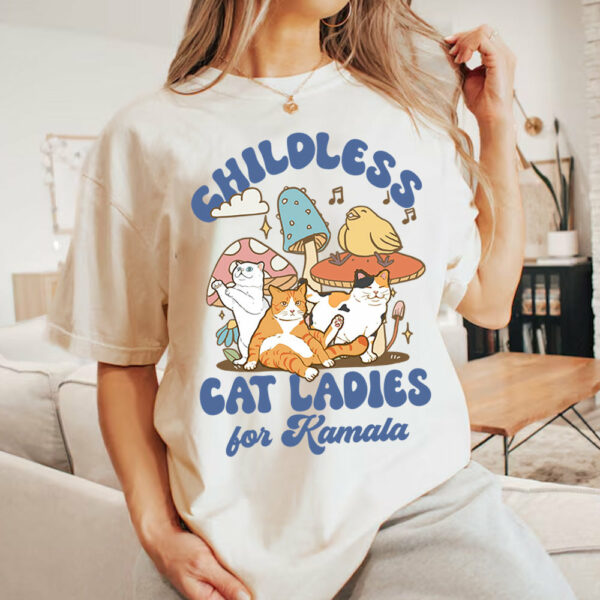 Childless Cat Ladies For Kamala Groovy Shirt