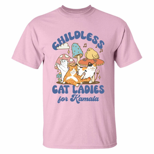 Childless Cat Ladies For Kamala Groovy Shirt - Image 6
