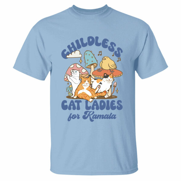 Childless Cat Ladies For Kamala Groovy Shirt - Image 5