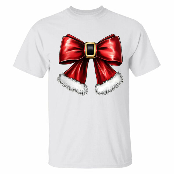 Christmas Coquette Bow Shirt, Christmas Santa Bow Gift - Image 5