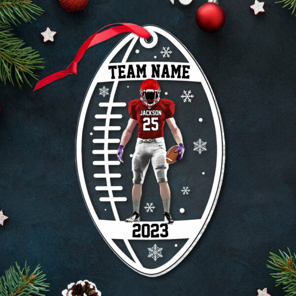 Christmas Football Team BULK gift, Bauble, Football Lover Ornament, 2024 Season Keepsake, Custom Gift For Football Player, Gift from Coach - Image 2