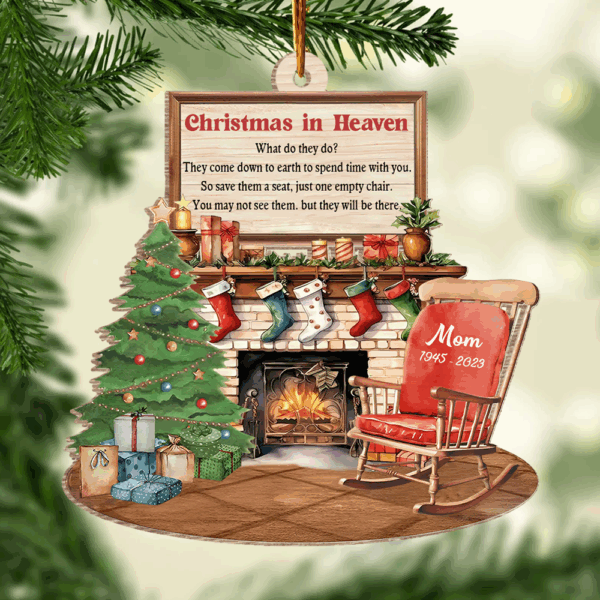Christmas In Heaven - Memorial Personalized Custom Ornament - Wood Unique Shaped - Christmas Gift, Sympathy Gift For Family Members - Image 4