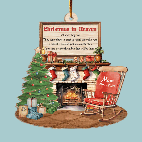 Christmas In Heaven - Memorial Personalized Custom Ornament - Wood Unique Shaped - Christmas Gift, Sympathy Gift For Family Members - Image 5