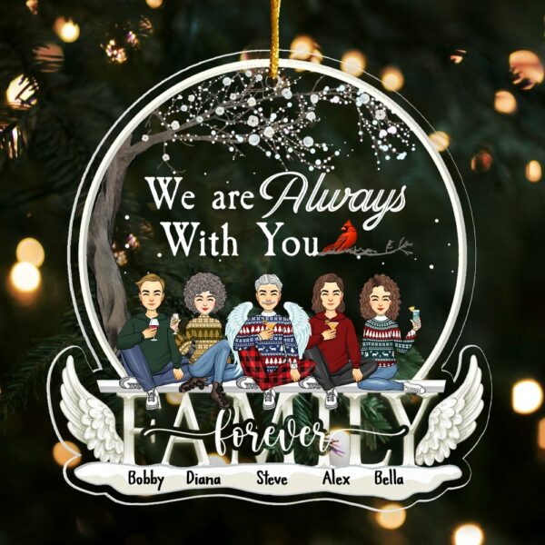 Christmas In Heaven Ornament - We're Always With You Personalized Christmas Memorial Acrylic Ornament - Image 4