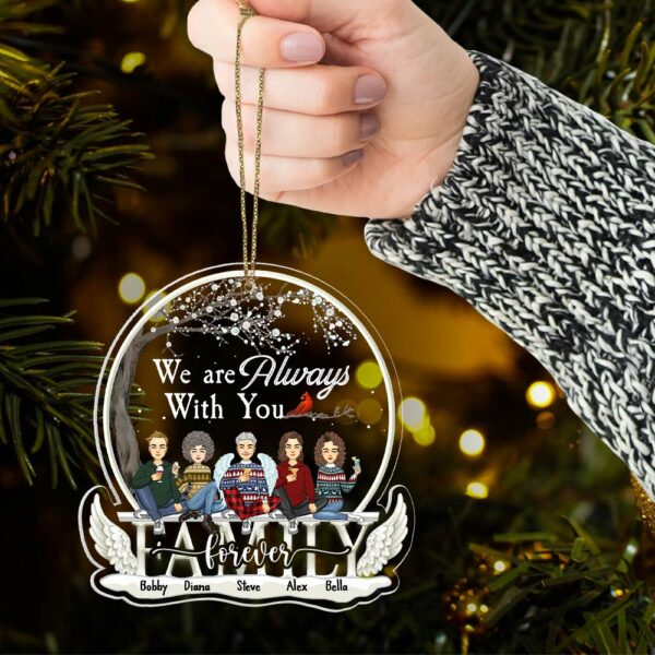 Christmas In Heaven Ornament - We're Always With You Personalized Christmas Memorial Acrylic Ornament - Image 5