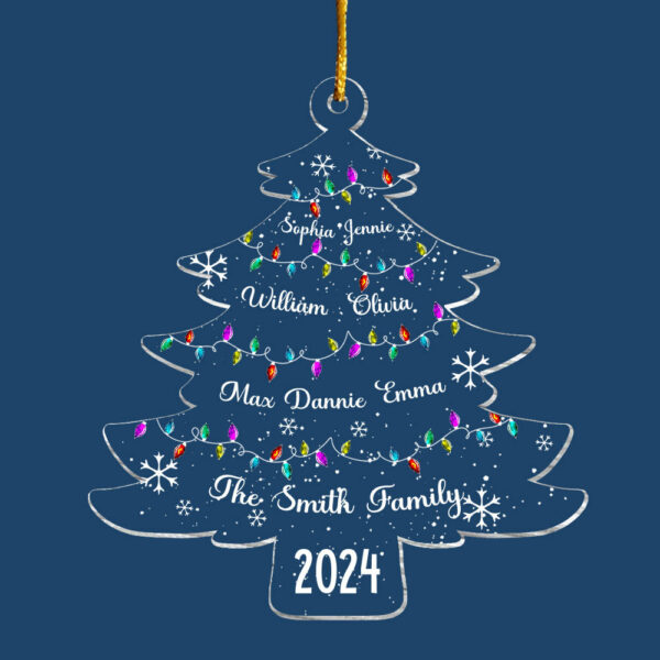 Christmas Tree With Family Names And Led Lights - Personalized Acrylic Ornament - Image 7