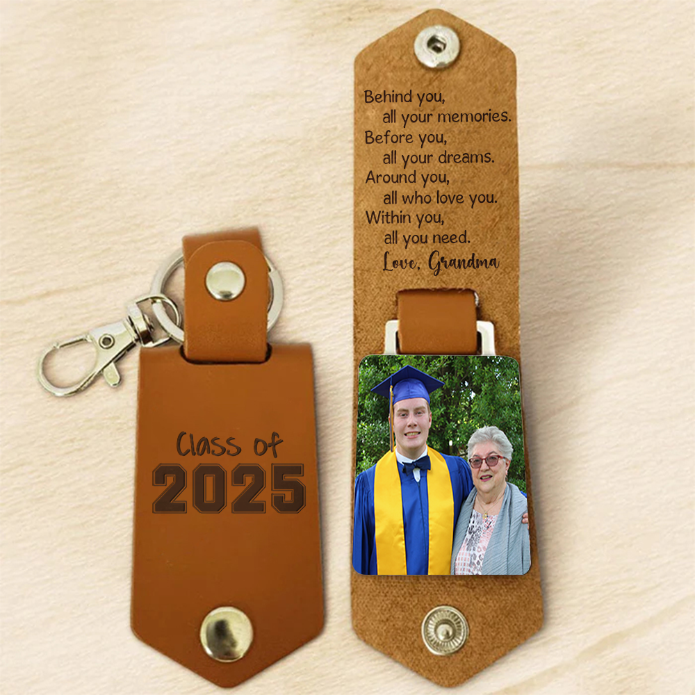 Class Of 2025 Graduation Leather Key Chain - Personalized Gift For Graduation Grandkid